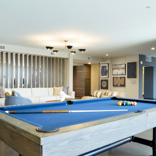 Clubhouse space with pool table